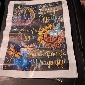 Colorful Gypsy Hippie Dragonfly Diamond Art Paint Kit 30x40